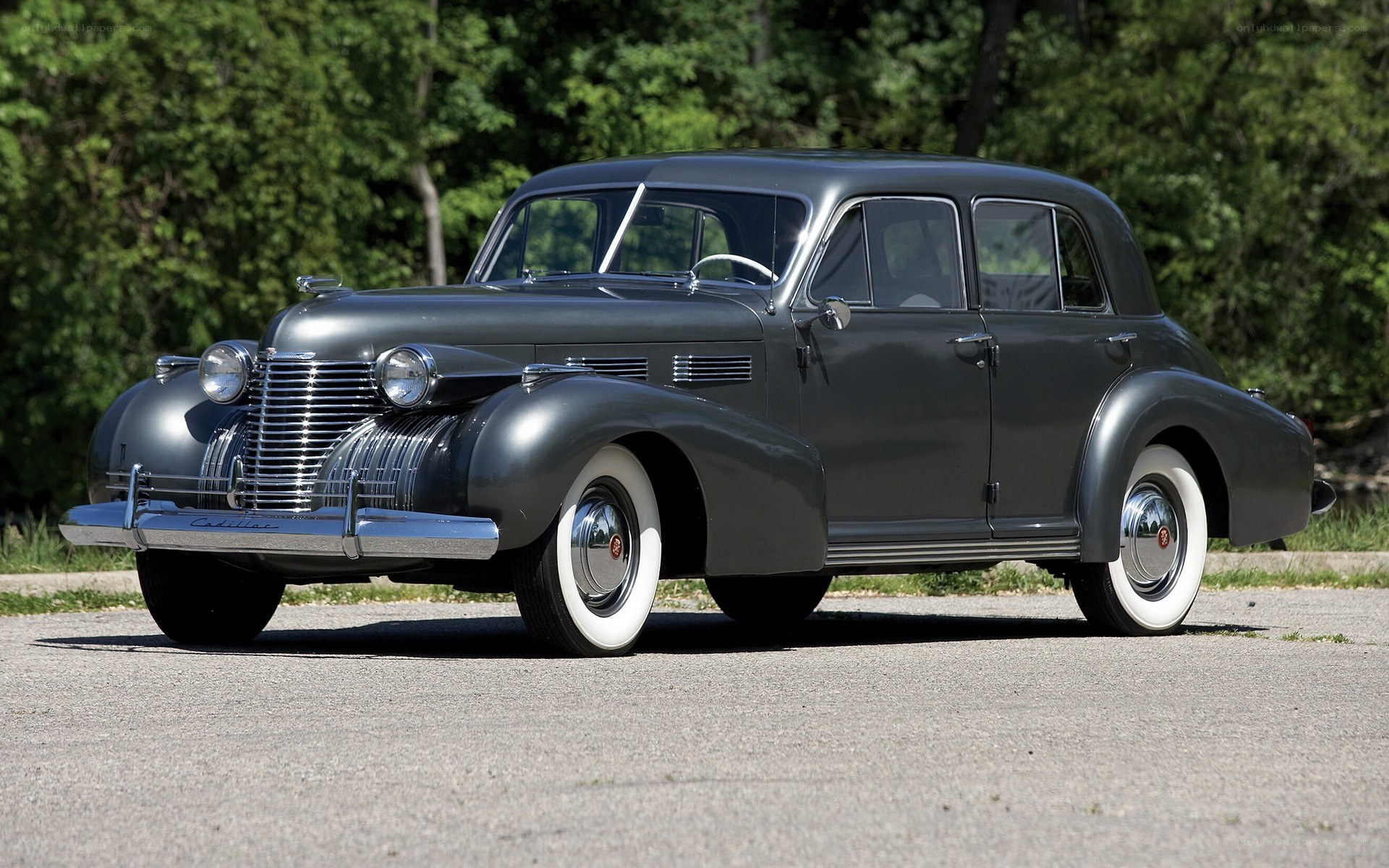 Classic gray Cadillac sedan