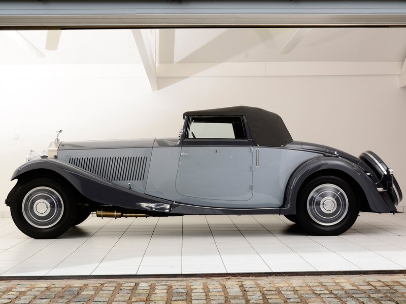 Classic gray convertible car
