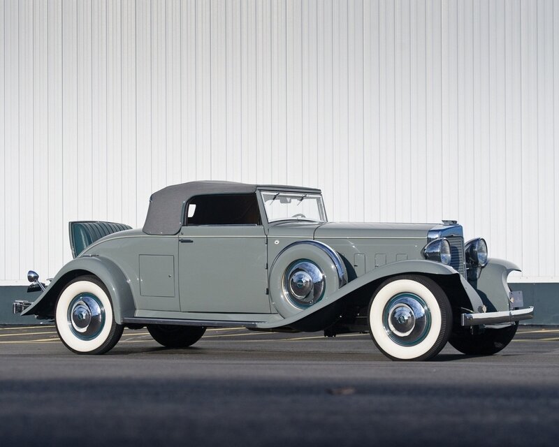 Classic gray convertible car