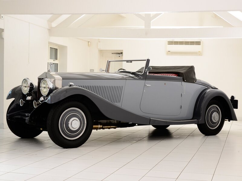 Classic gray convertible car