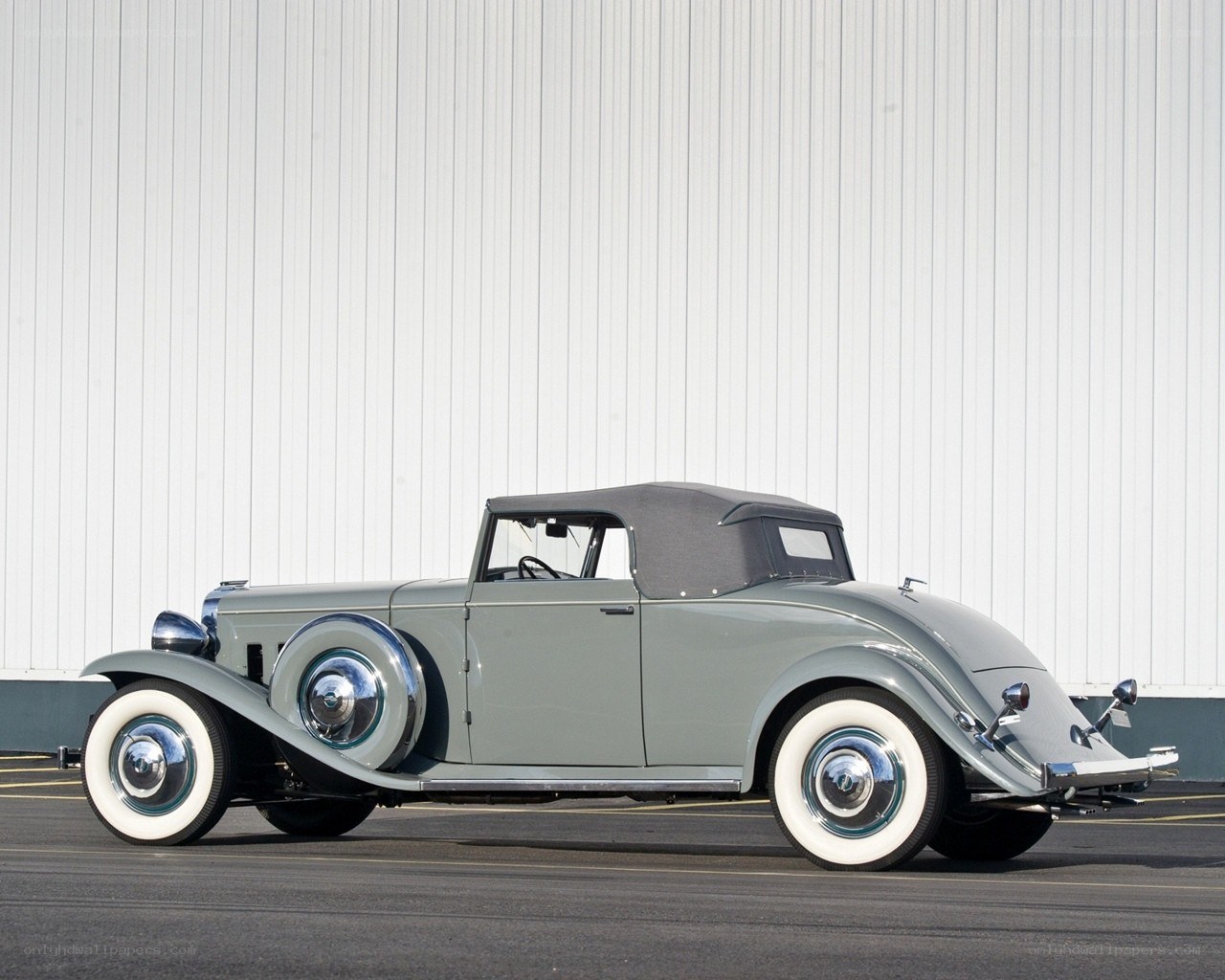 Classic gray convertible car