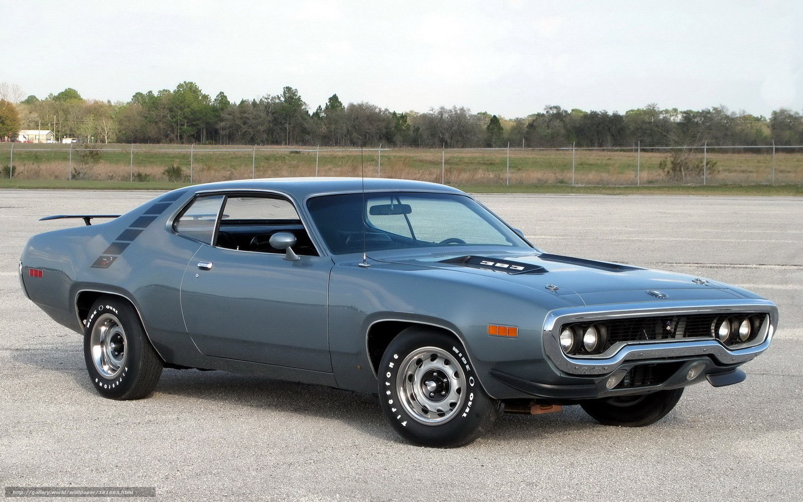 Classic gray muscle car
