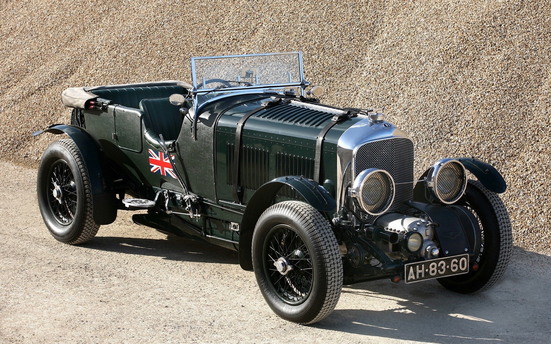 Classic green Bentley car