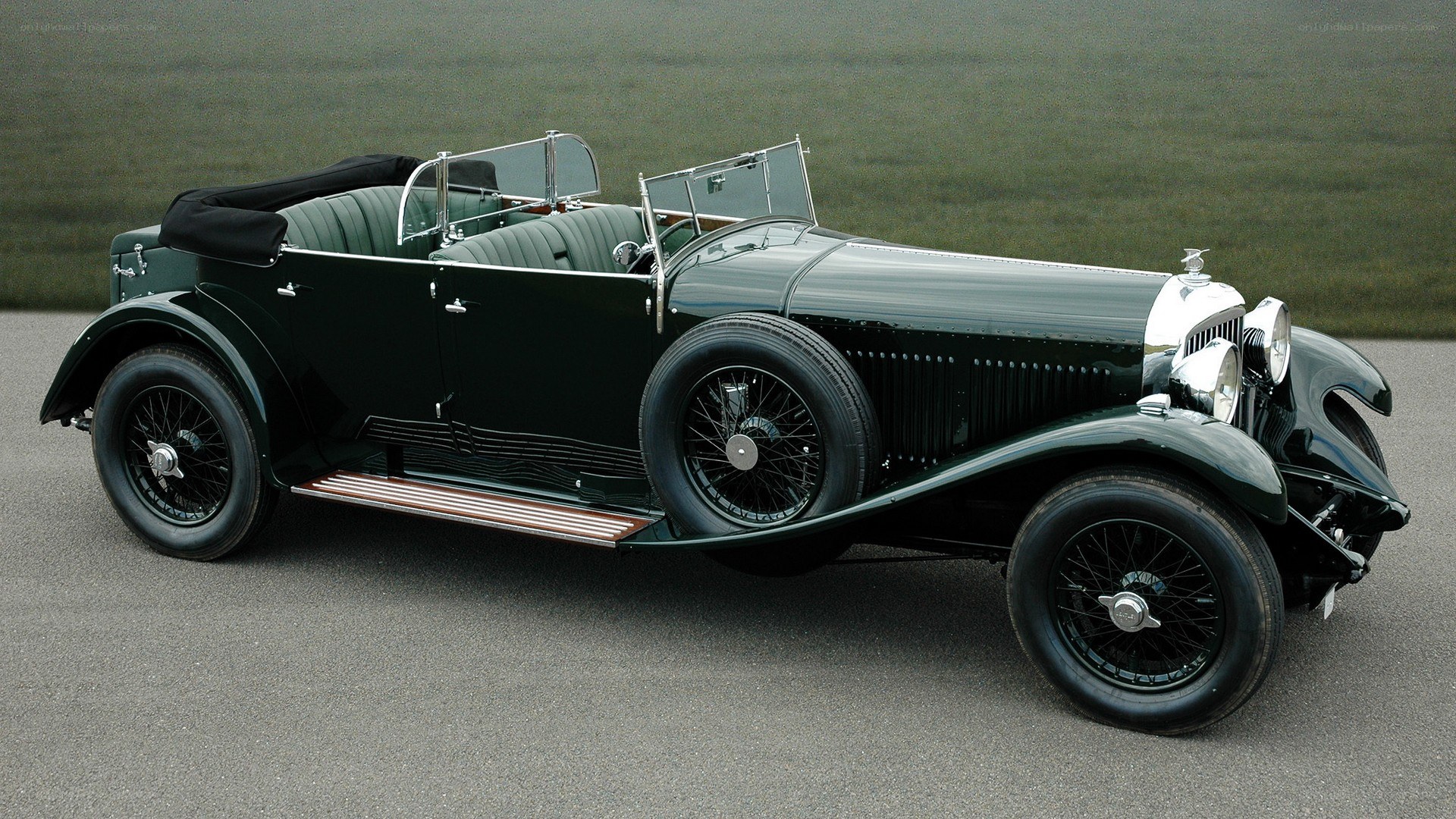 Classic green Bentley car