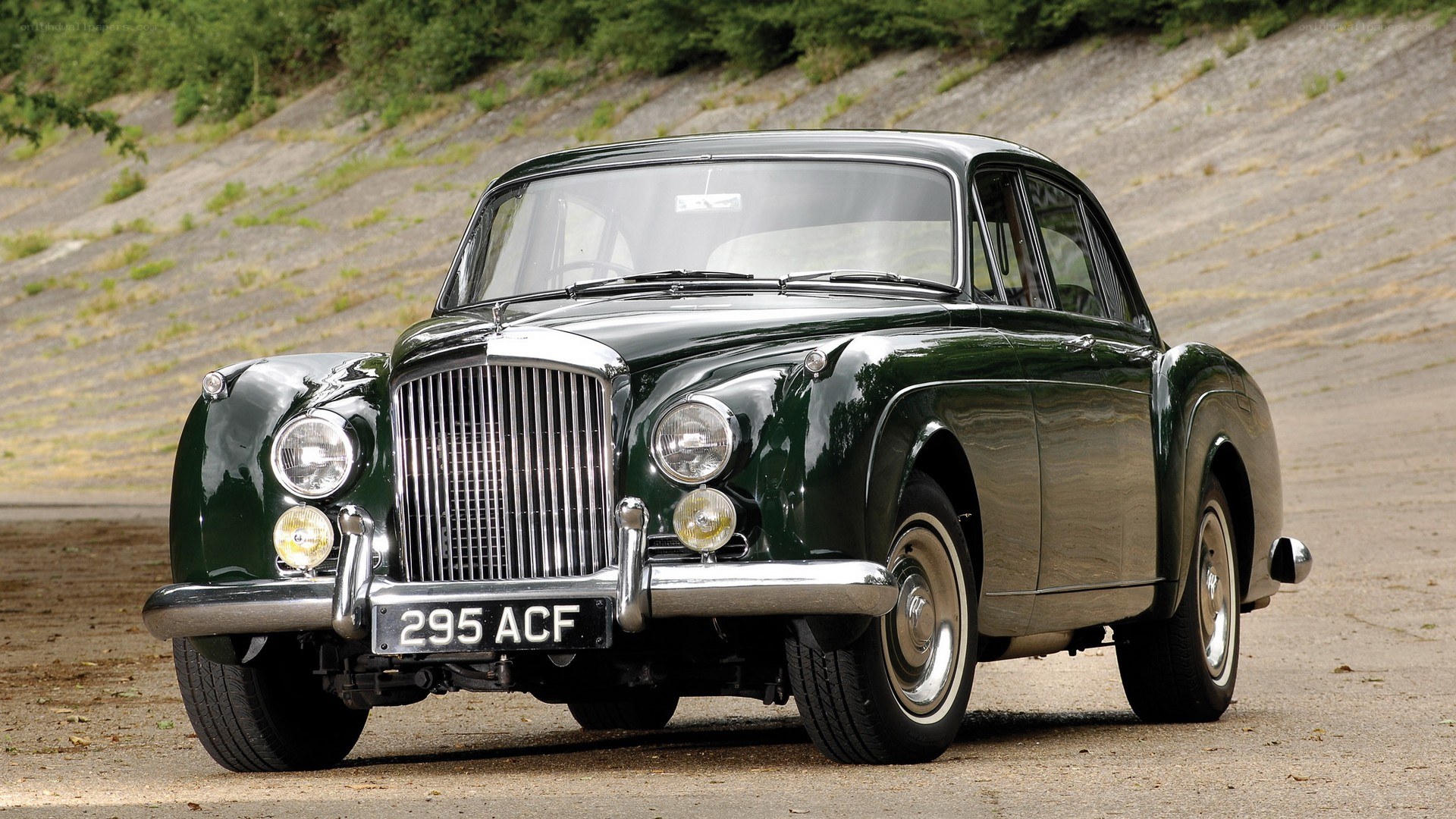 Classic green Bentley sedan