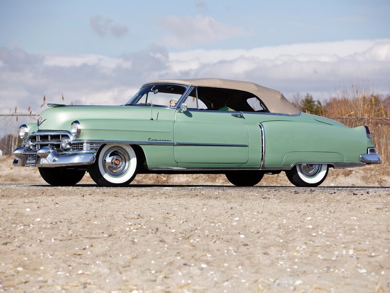 Classic green Cadillac convertible