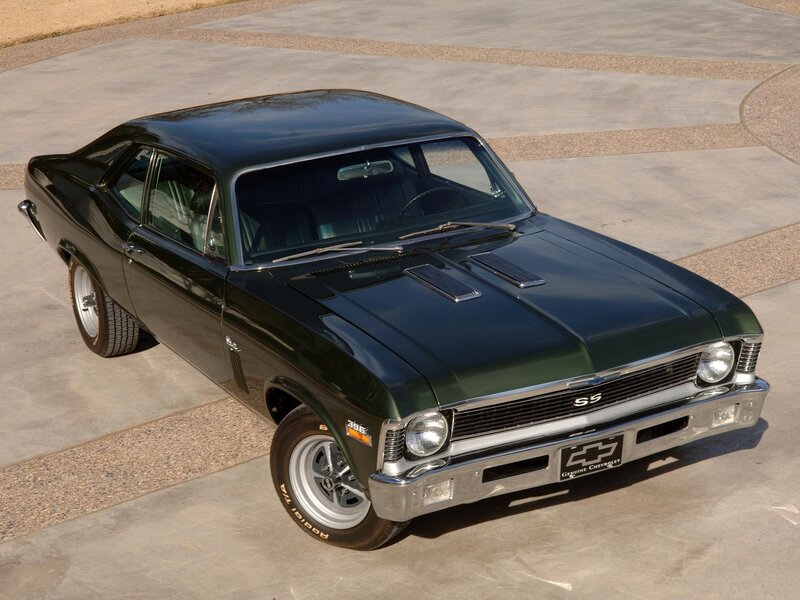 Classic green Chevrolet Nova SS