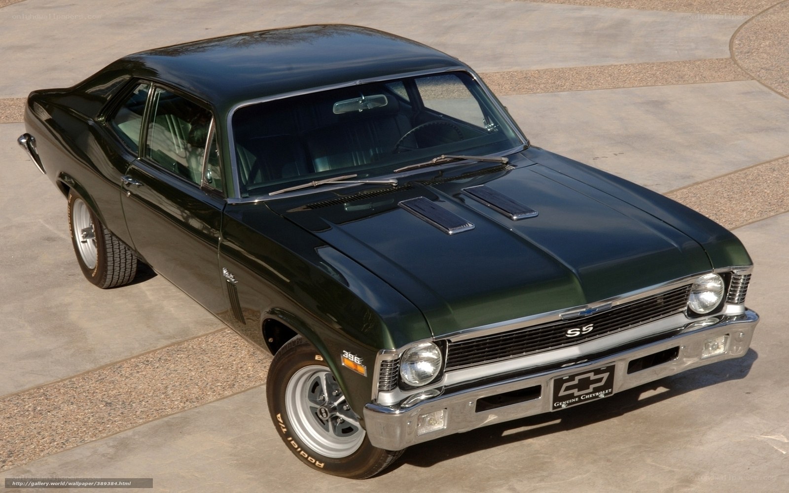 Classic green Chevrolet Nova SS
