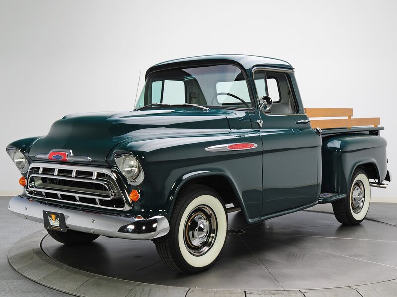 Classic green Chevrolet pickup truck