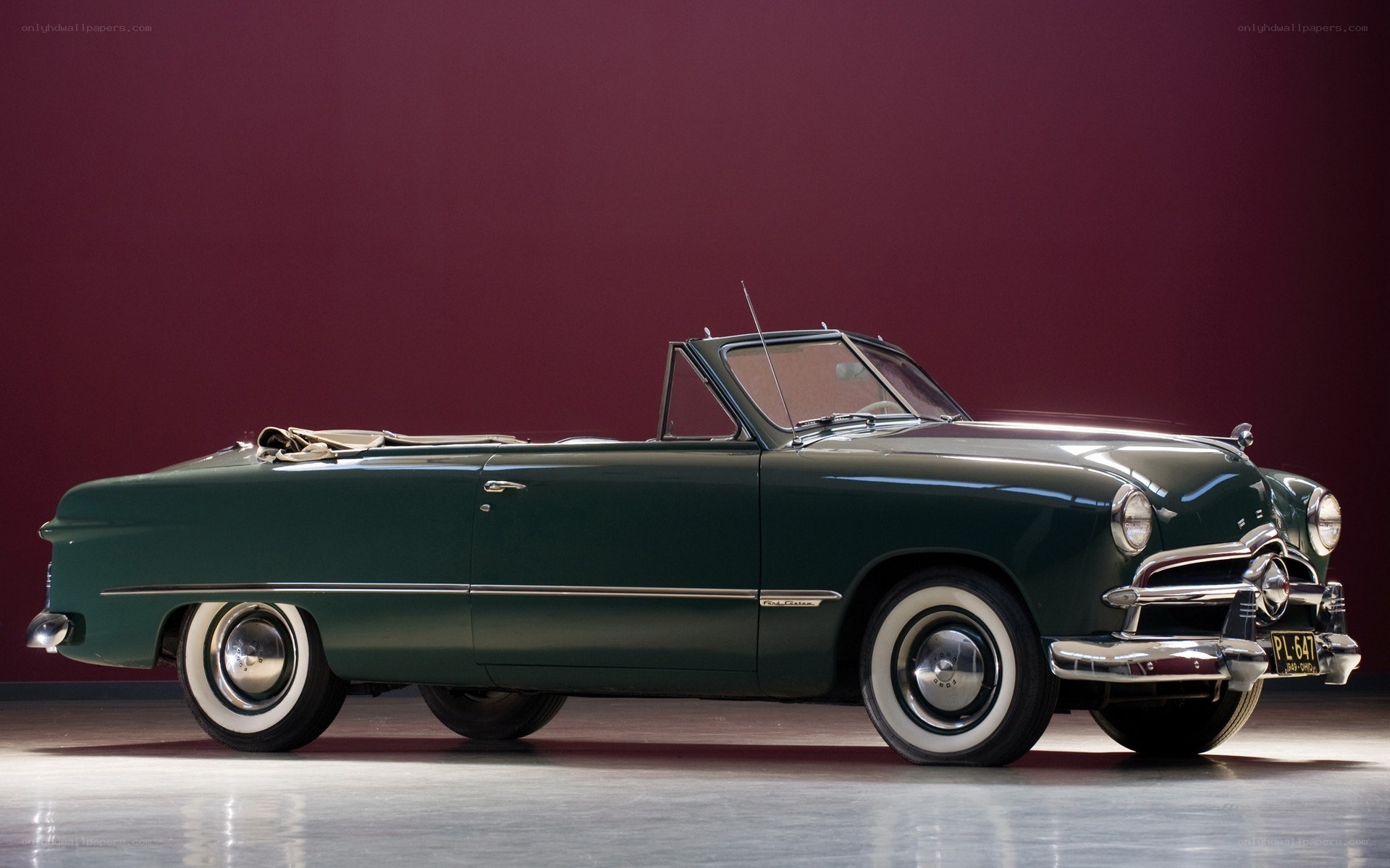 Classic green convertible car