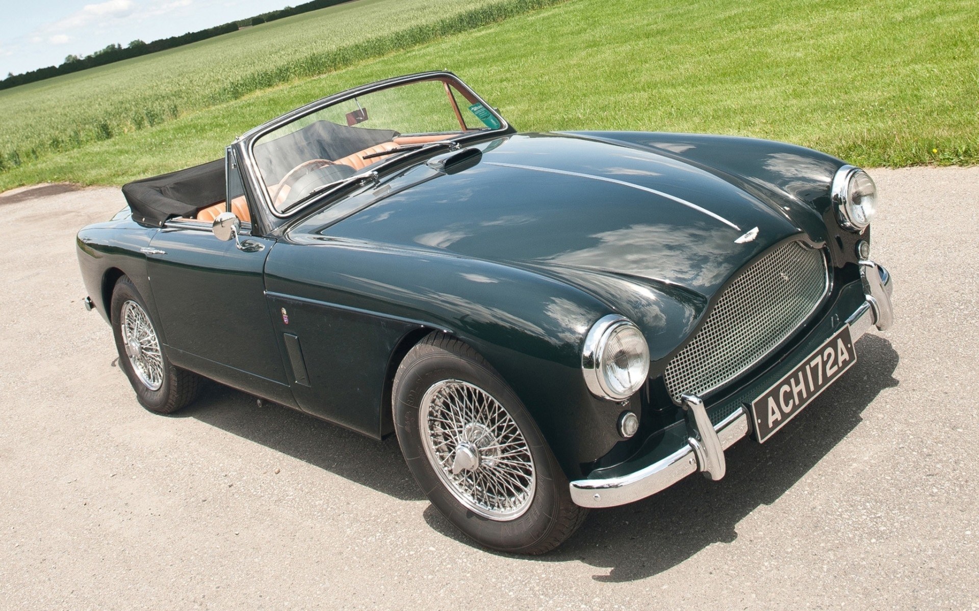 Classic green convertible car