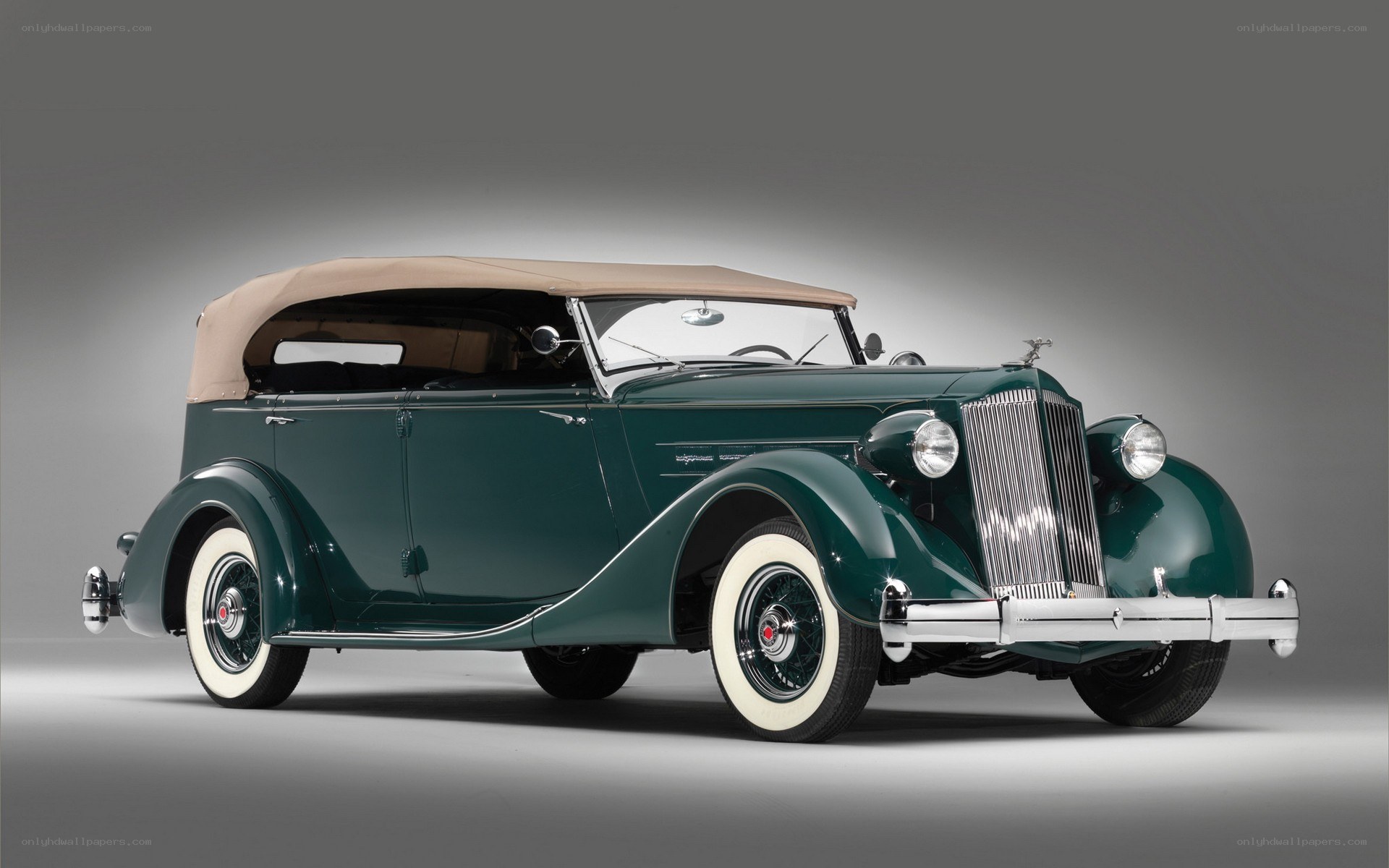 Classic green convertible car