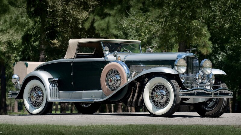 Classic green convertible car