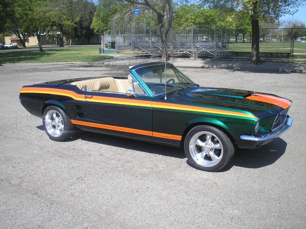 Classic green convertible car
