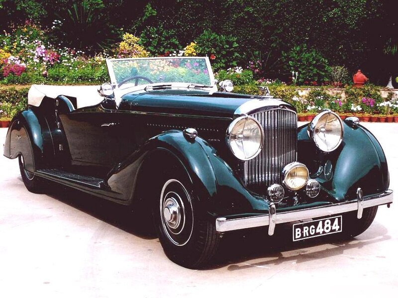Classic green convertible car