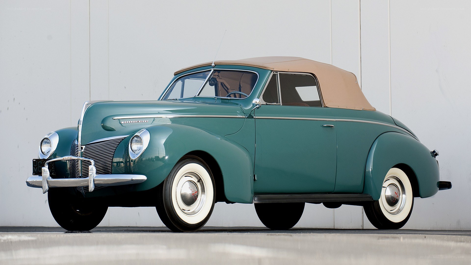 Classic green convertible car