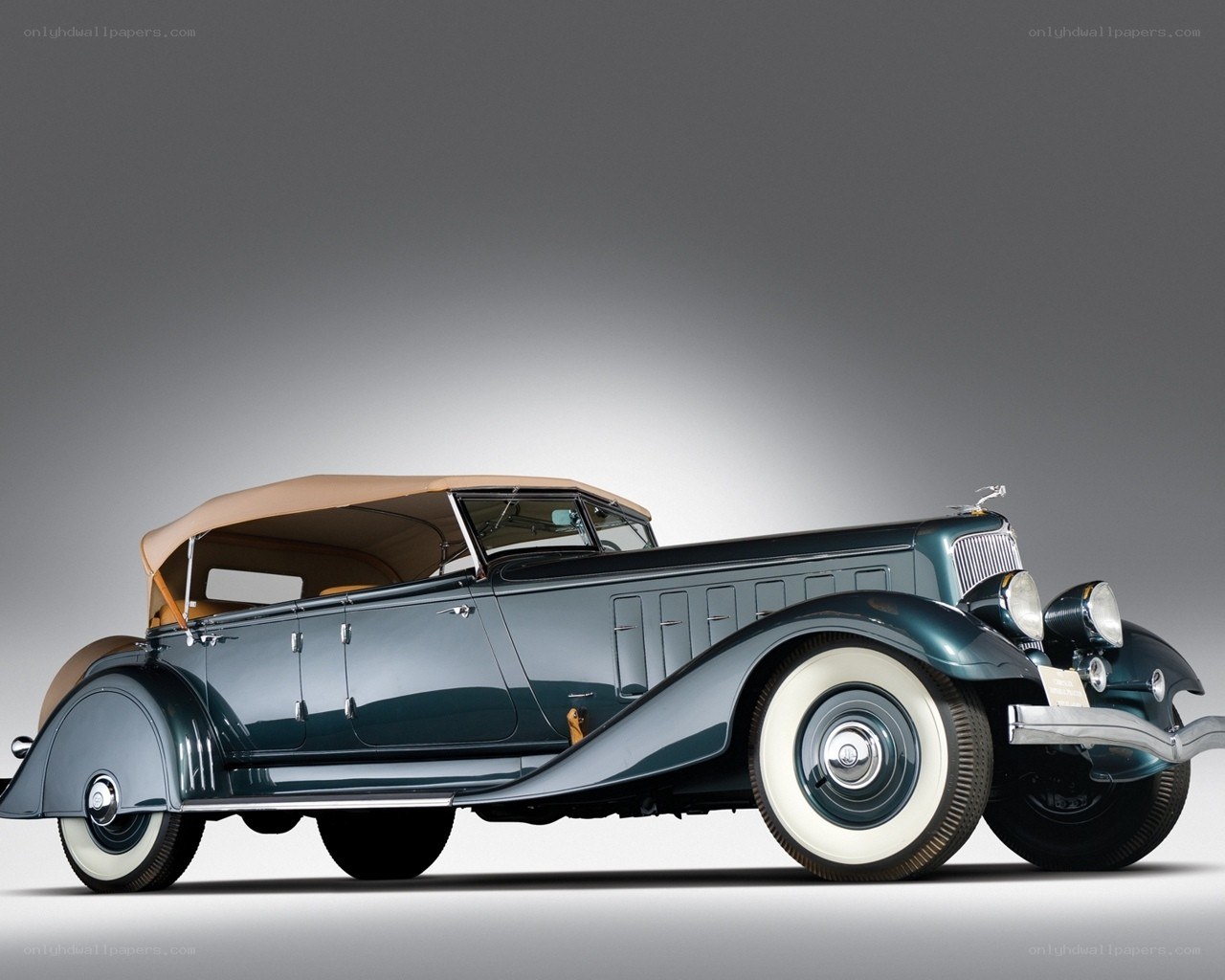 Classic green convertible car