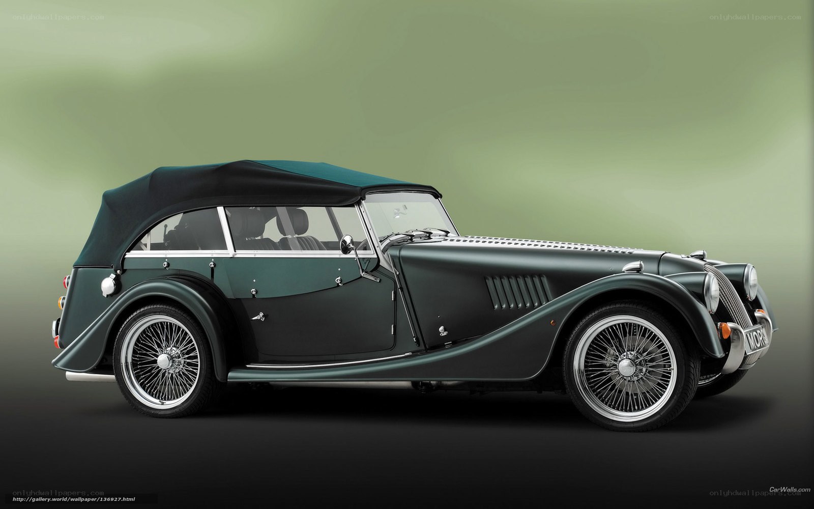Classic green convertible car