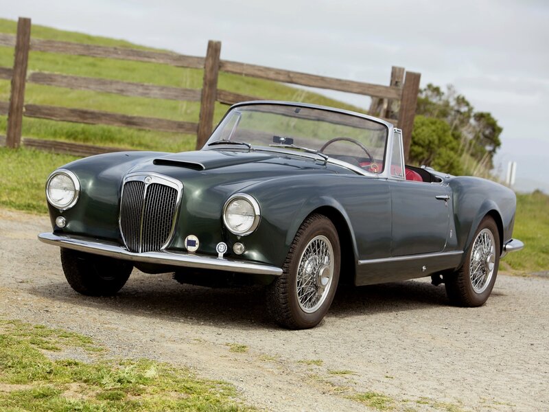 Classic green convertible sports car