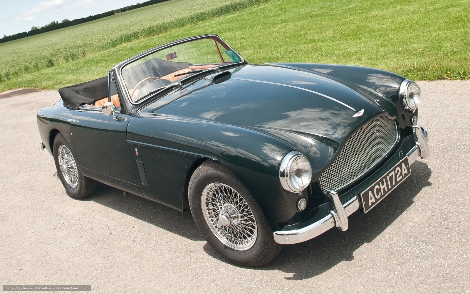 Classic green convertible sports car