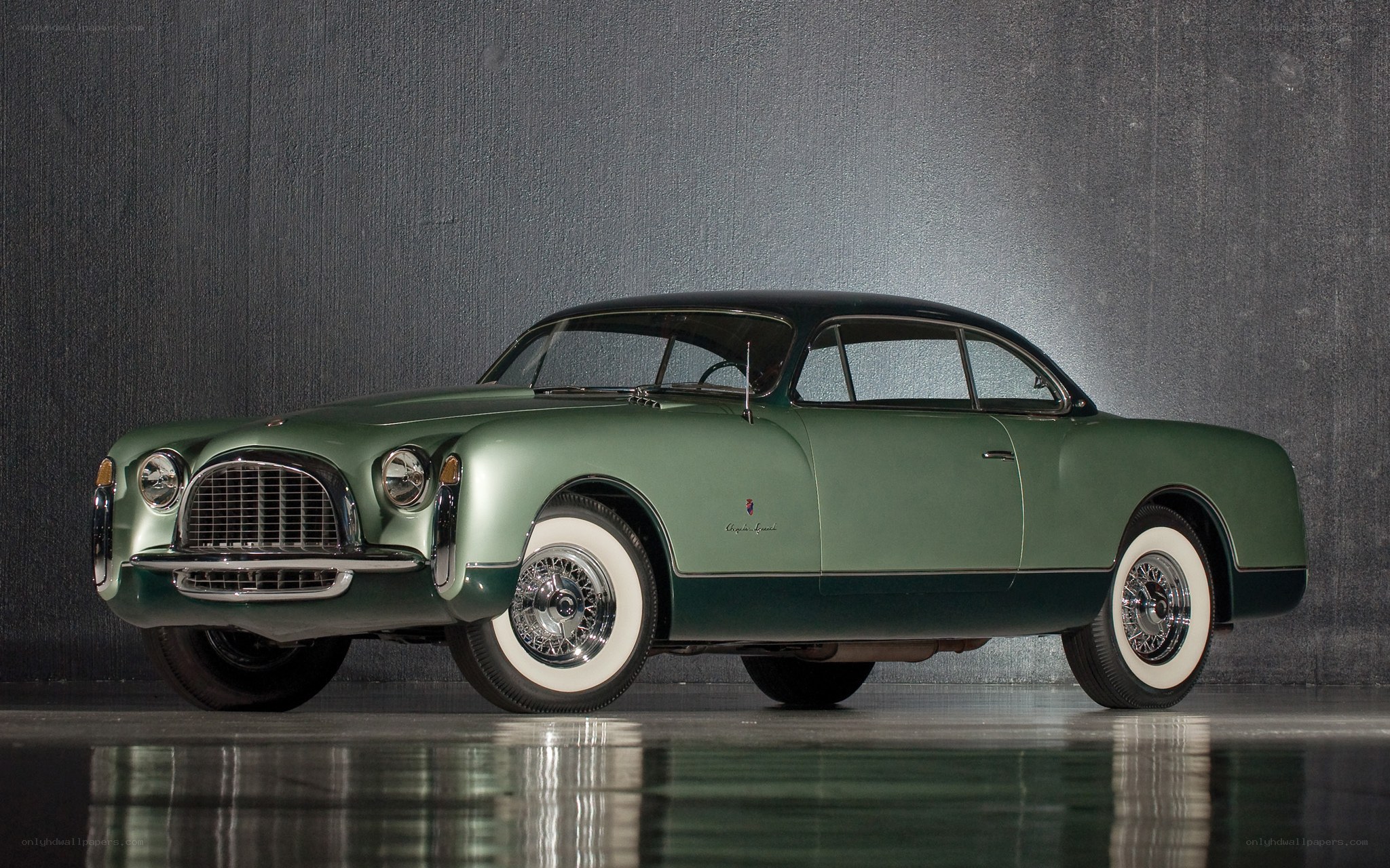 Classic green coupe car