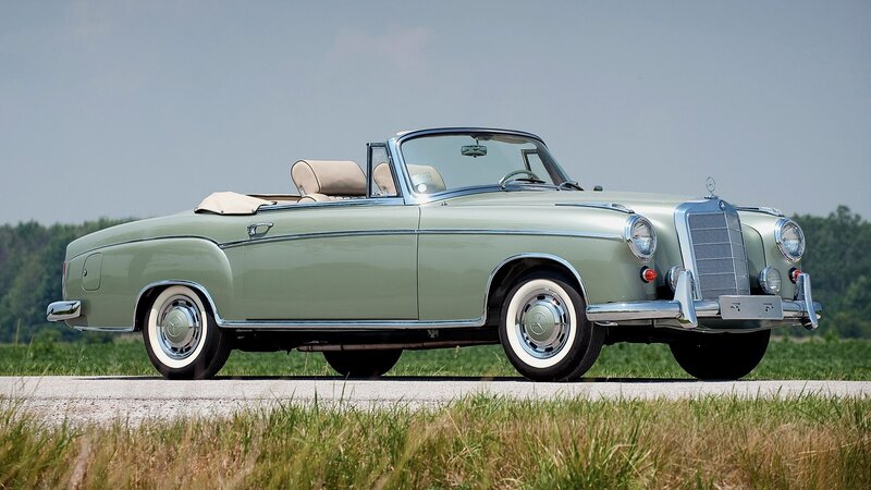 Classic green Mercedes-Benz convertible