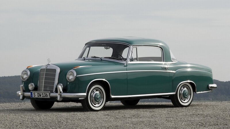 Classic green Mercedes-Benz coupe