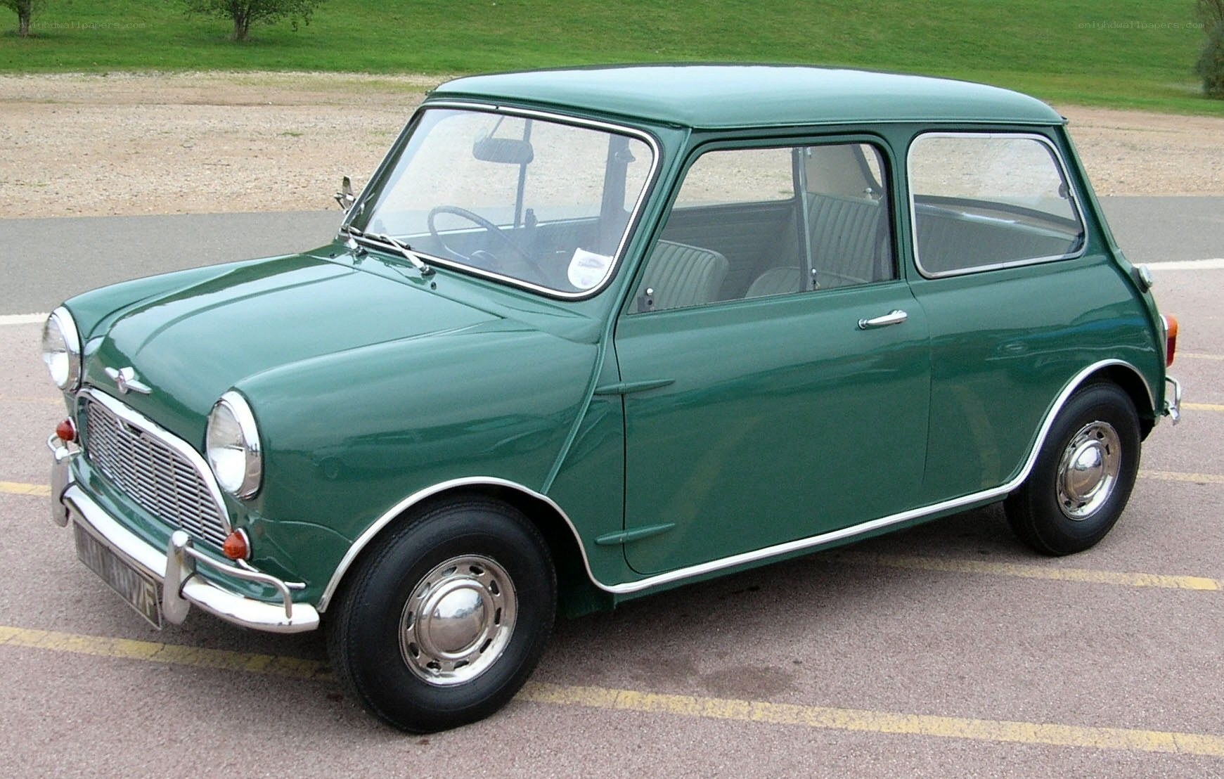 Classic green mini car
