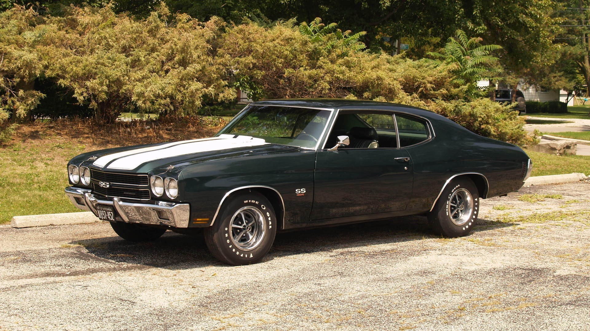 Classic green muscle car