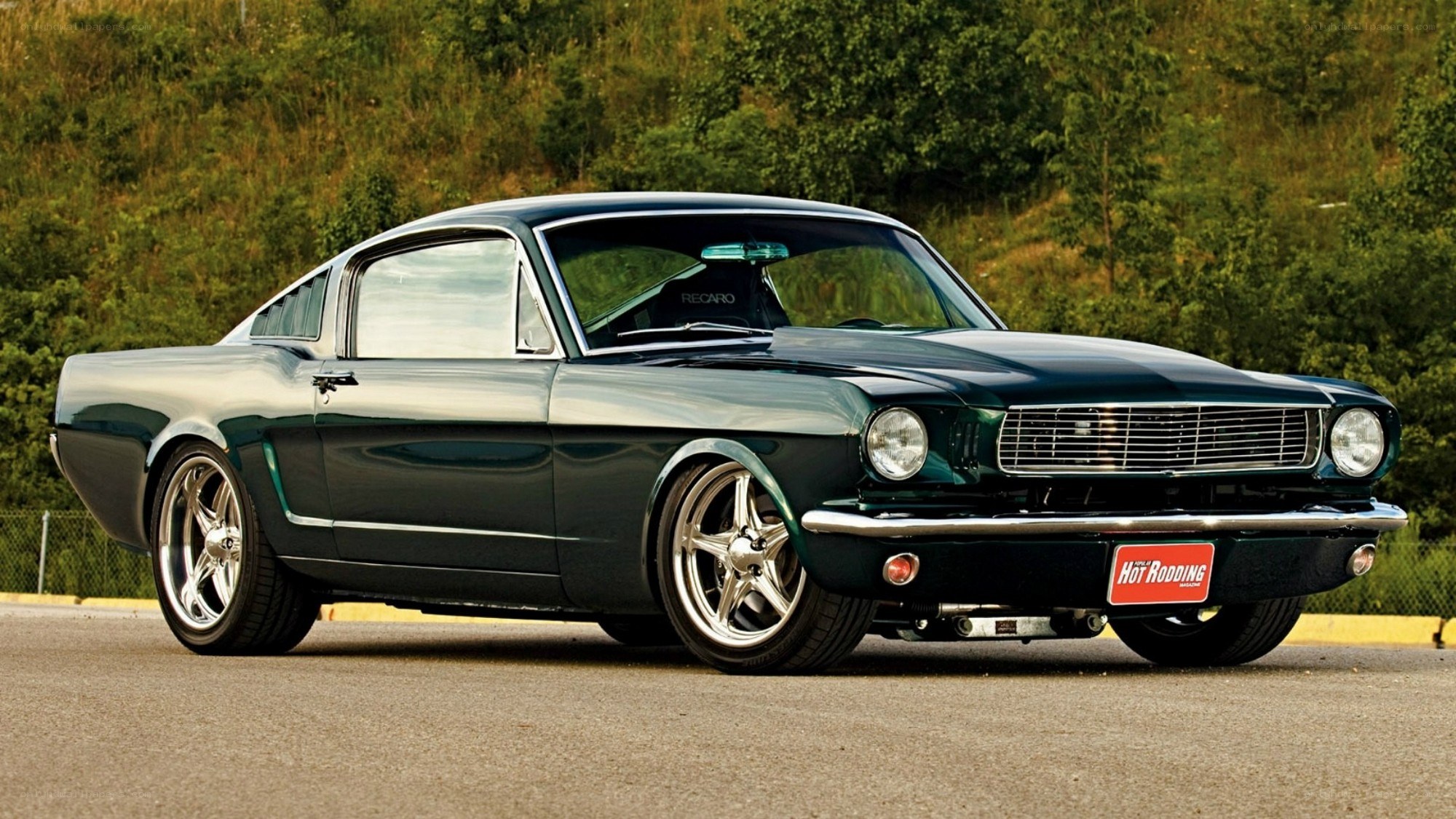 Classic green muscle car