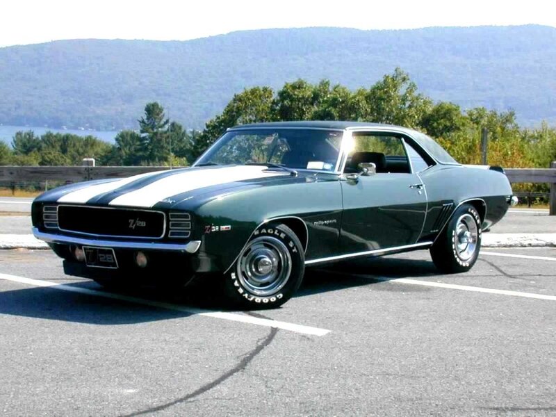 Classic green muscle car