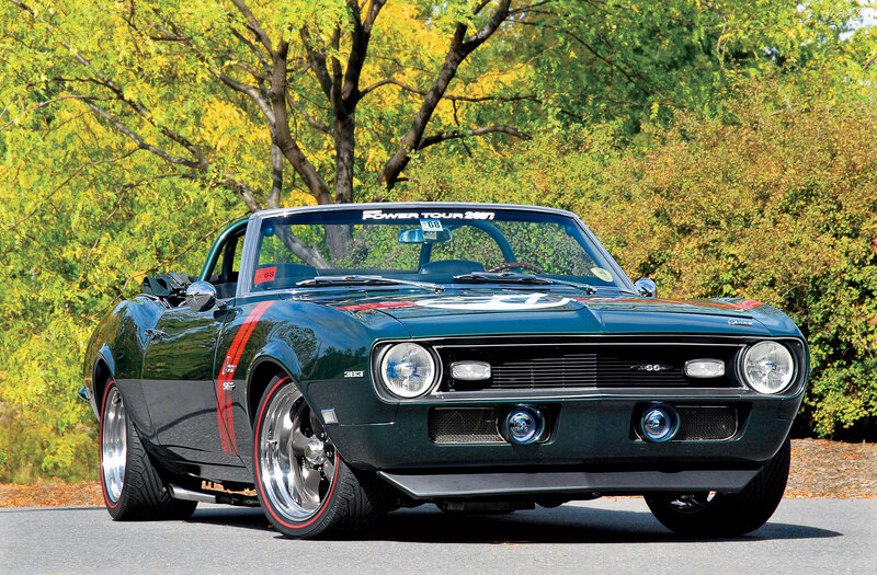 Classic green muscle car