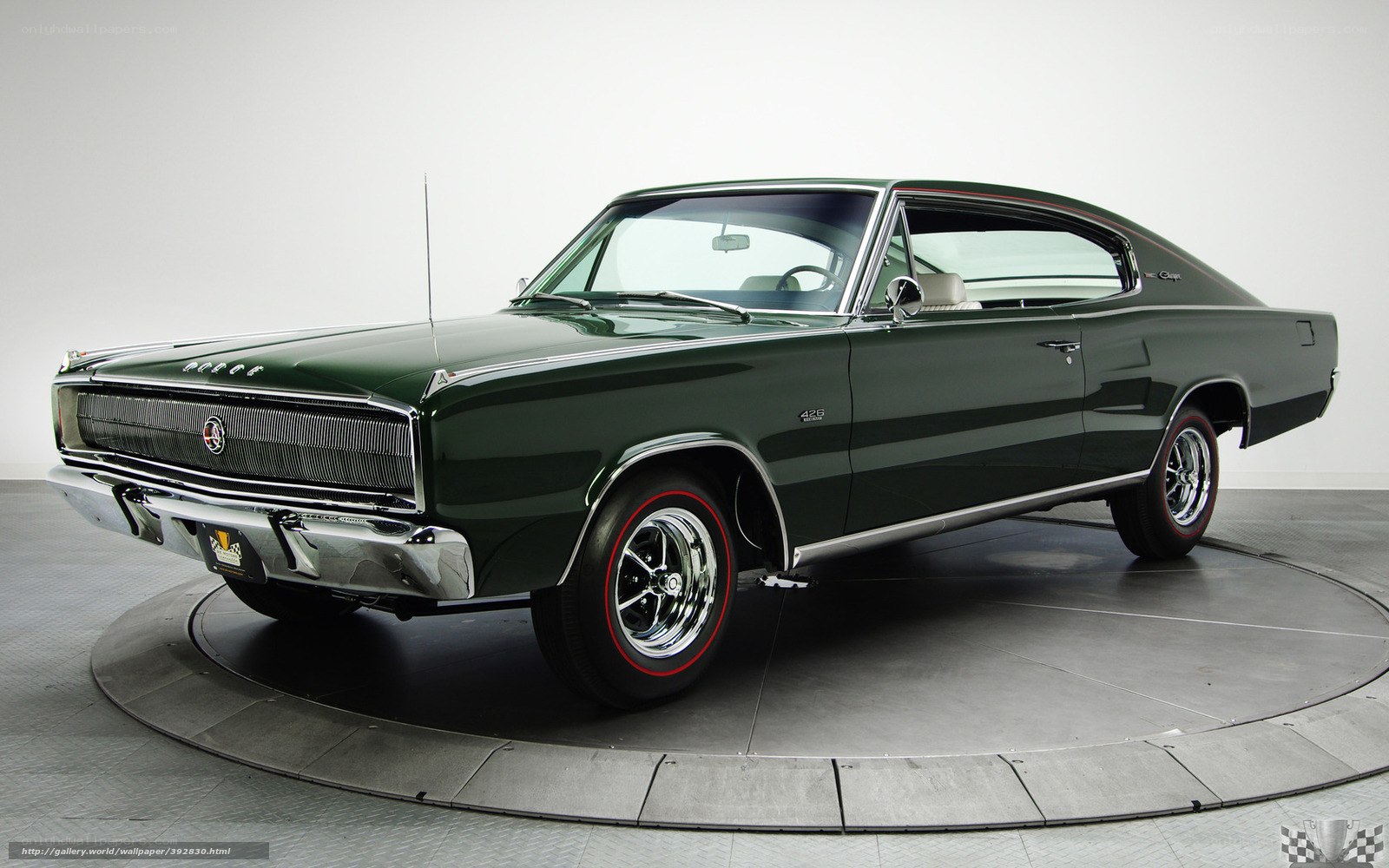 Classic green muscle car