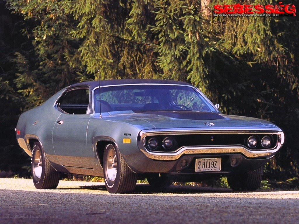 Classic green muscle car