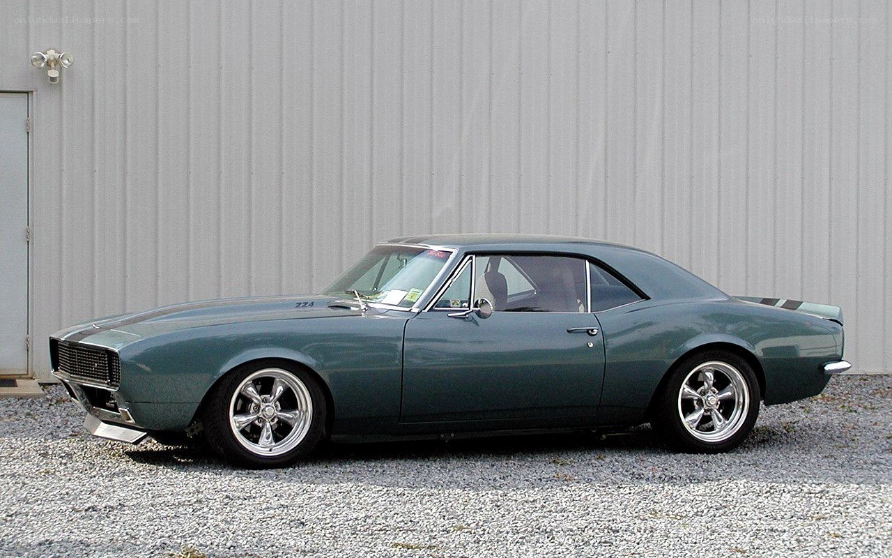 Classic green muscle car
