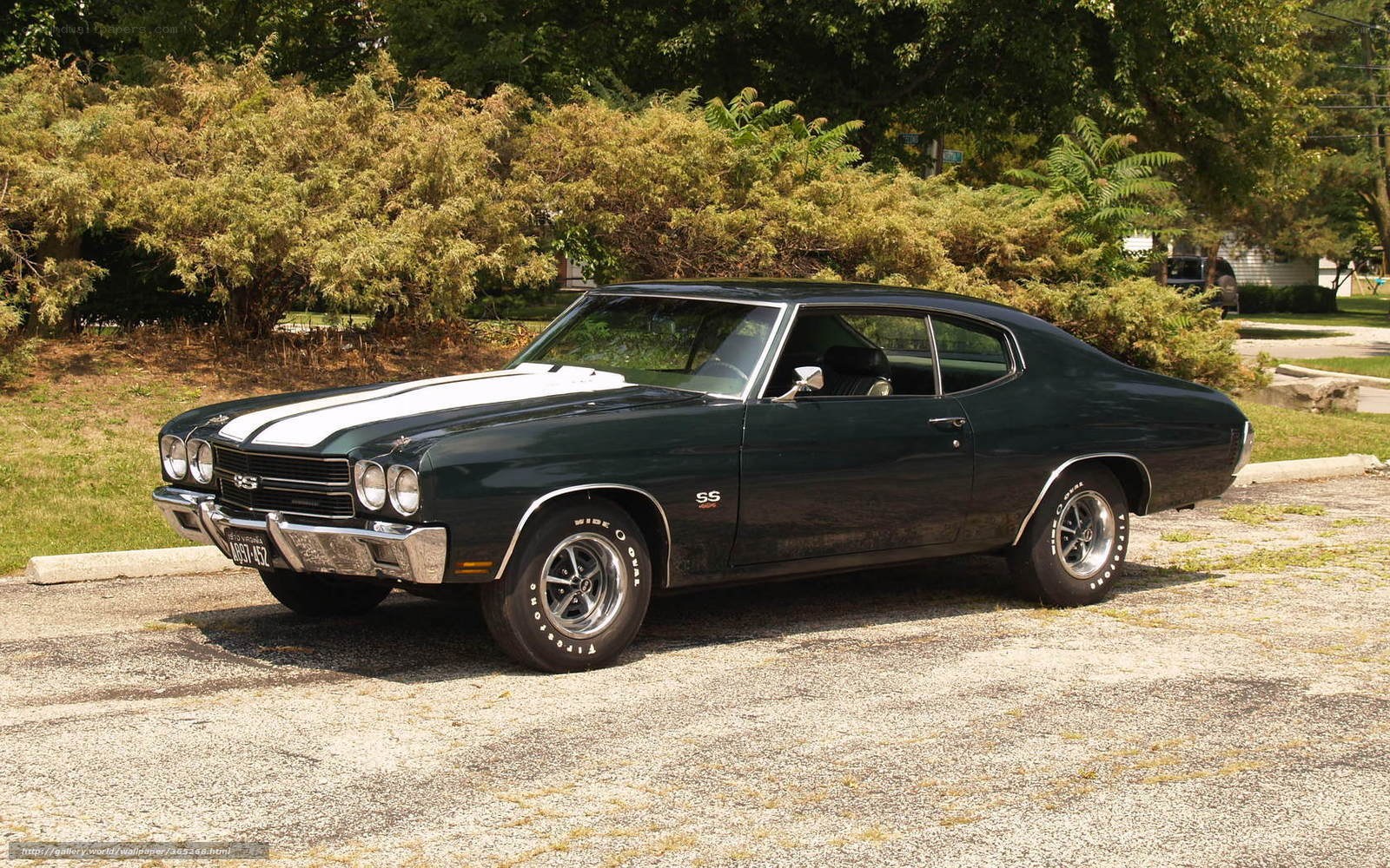 Classic green muscle car