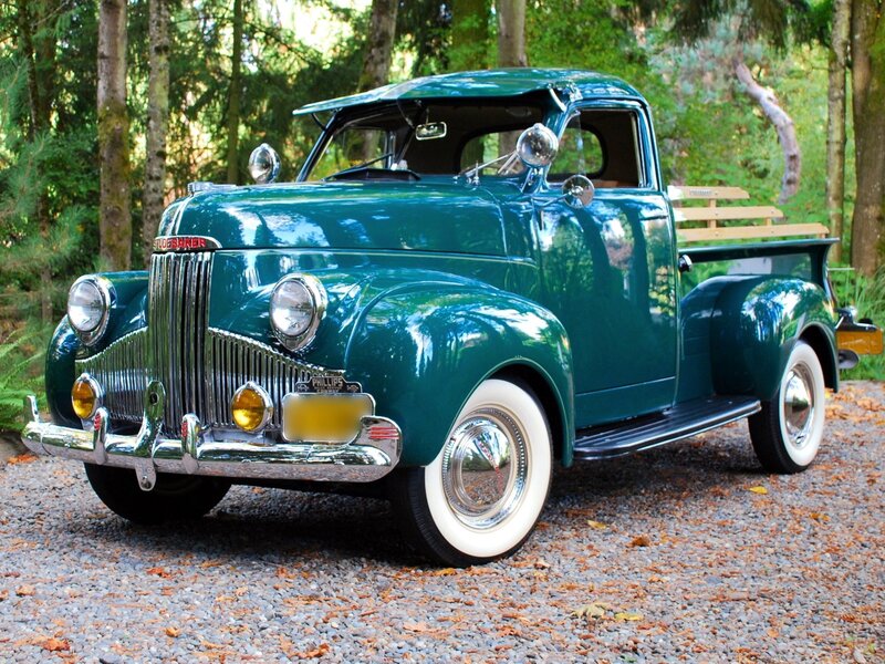 Classic green pickup truck