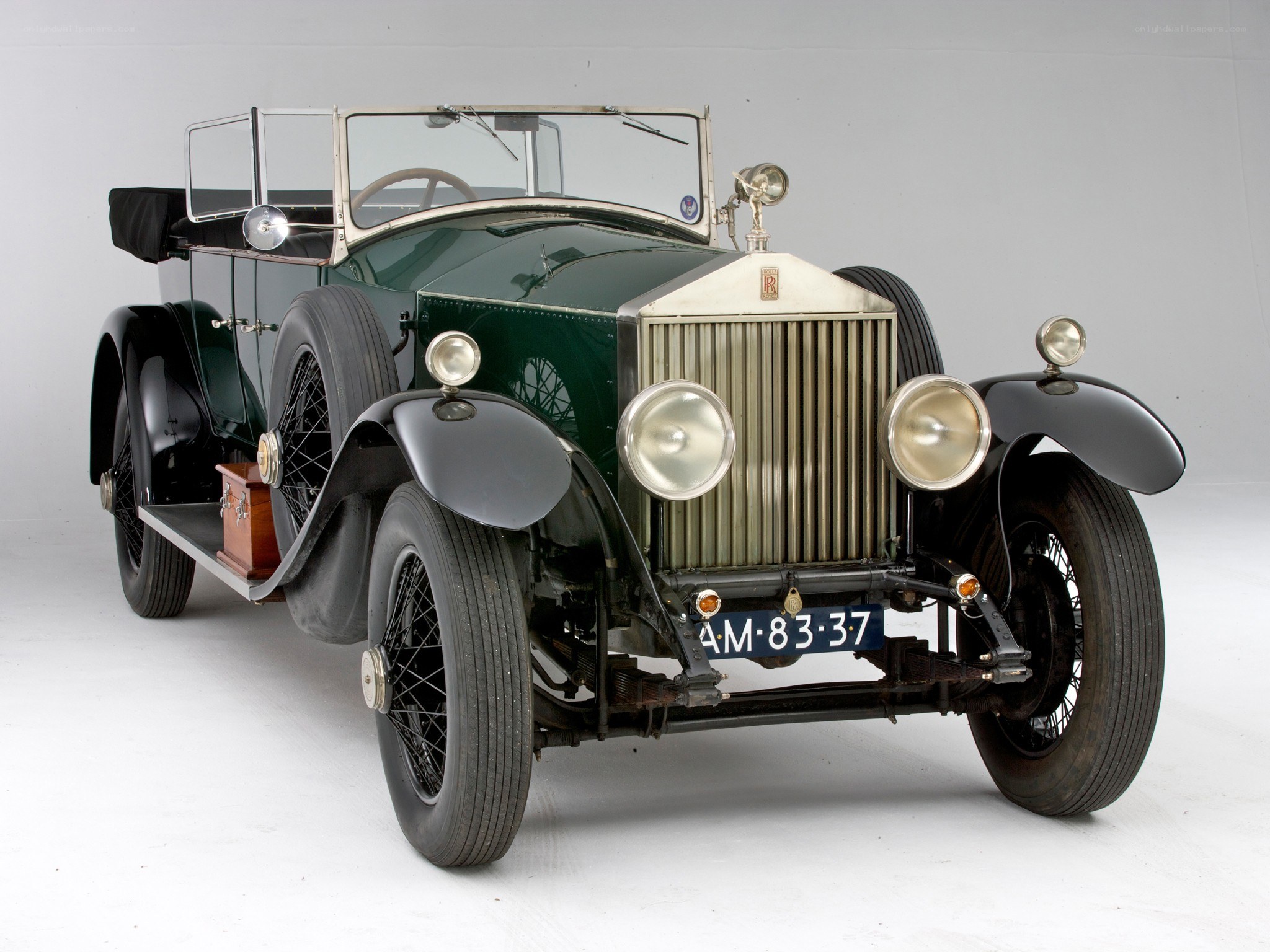 Classic green Rolls-Royce car