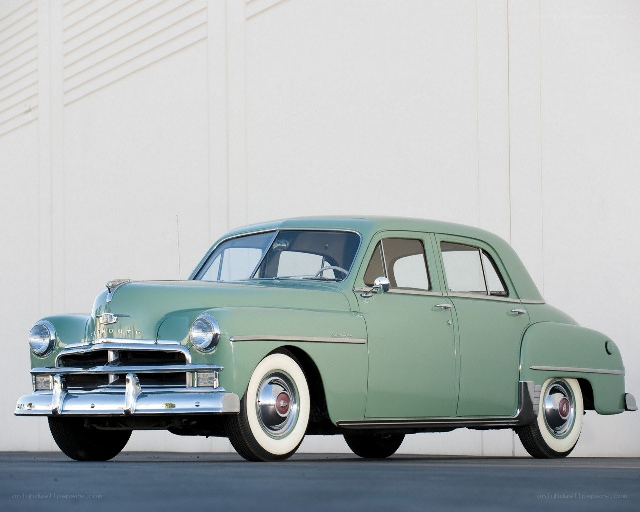 Classic green sedan car