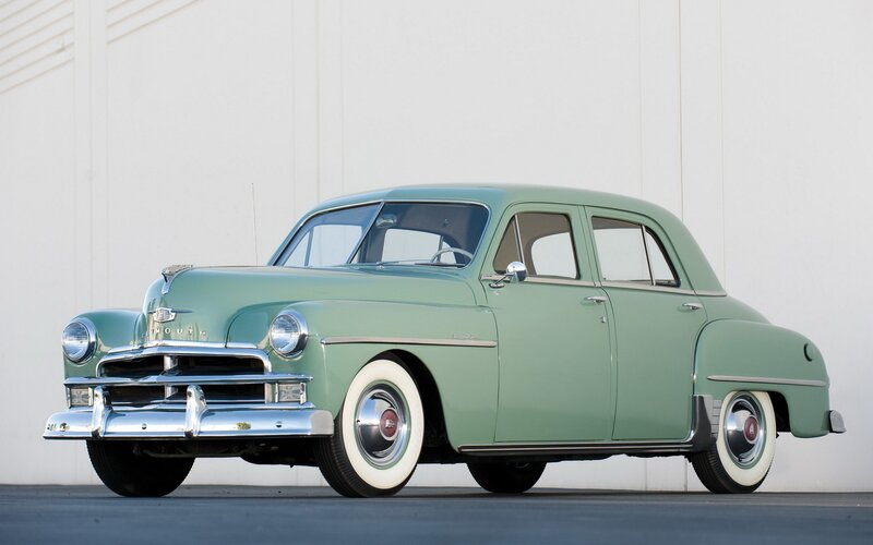 Classic green sedan car