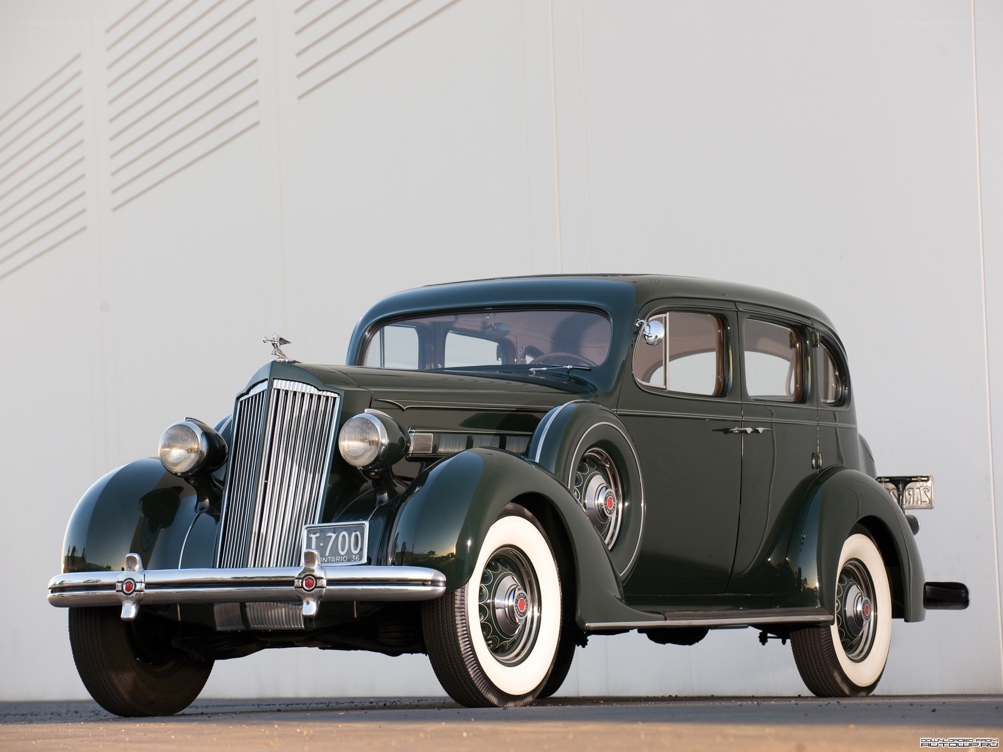 Classic green sedan car
