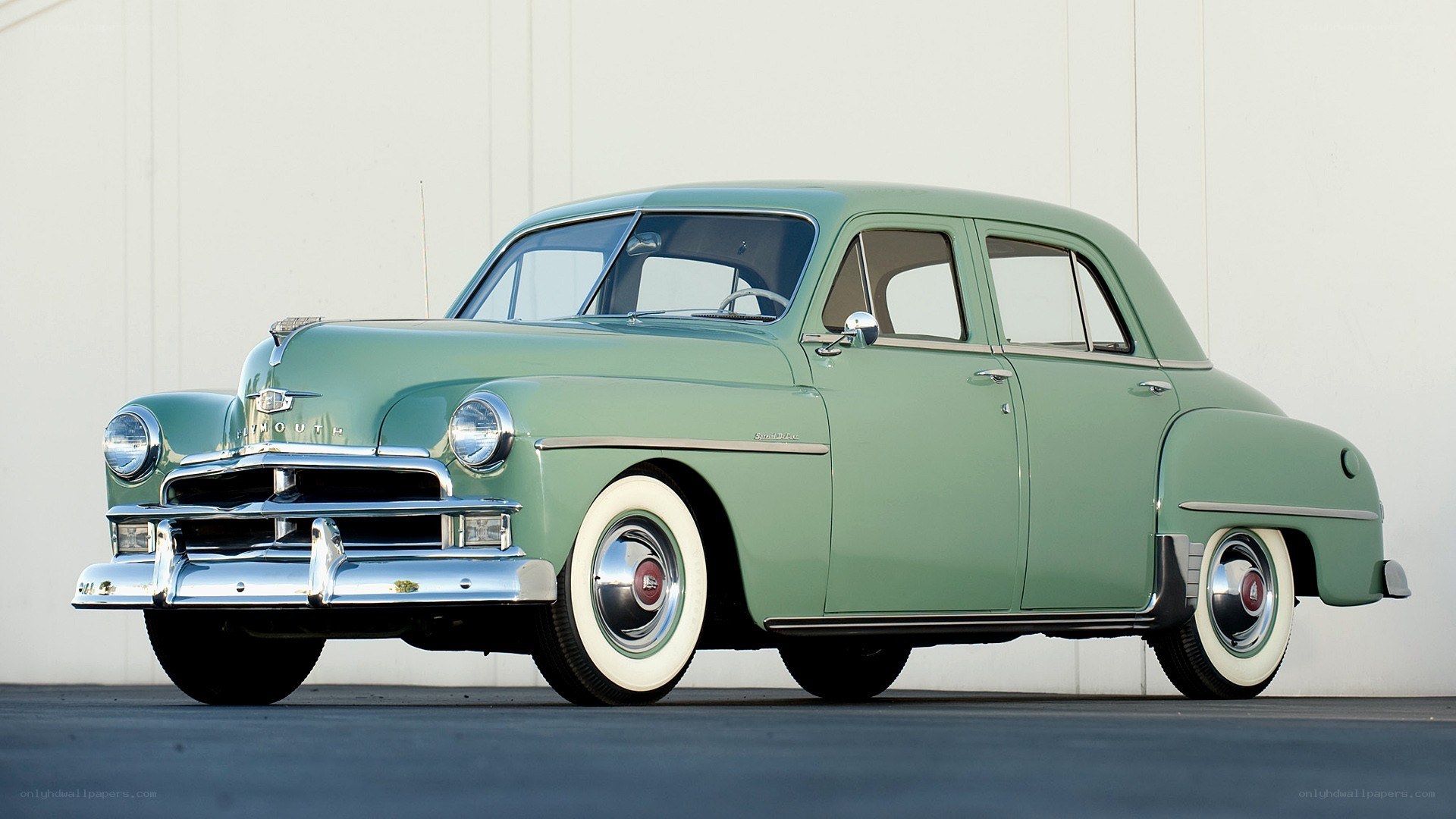 Classic green sedan car