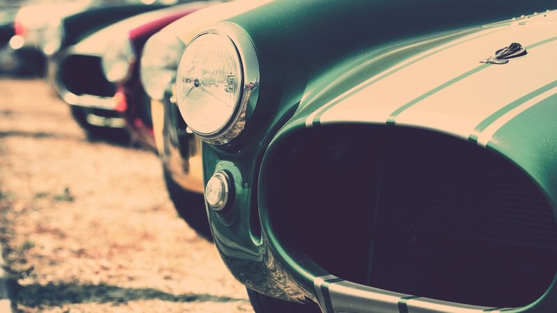 Classic green sports car lineup