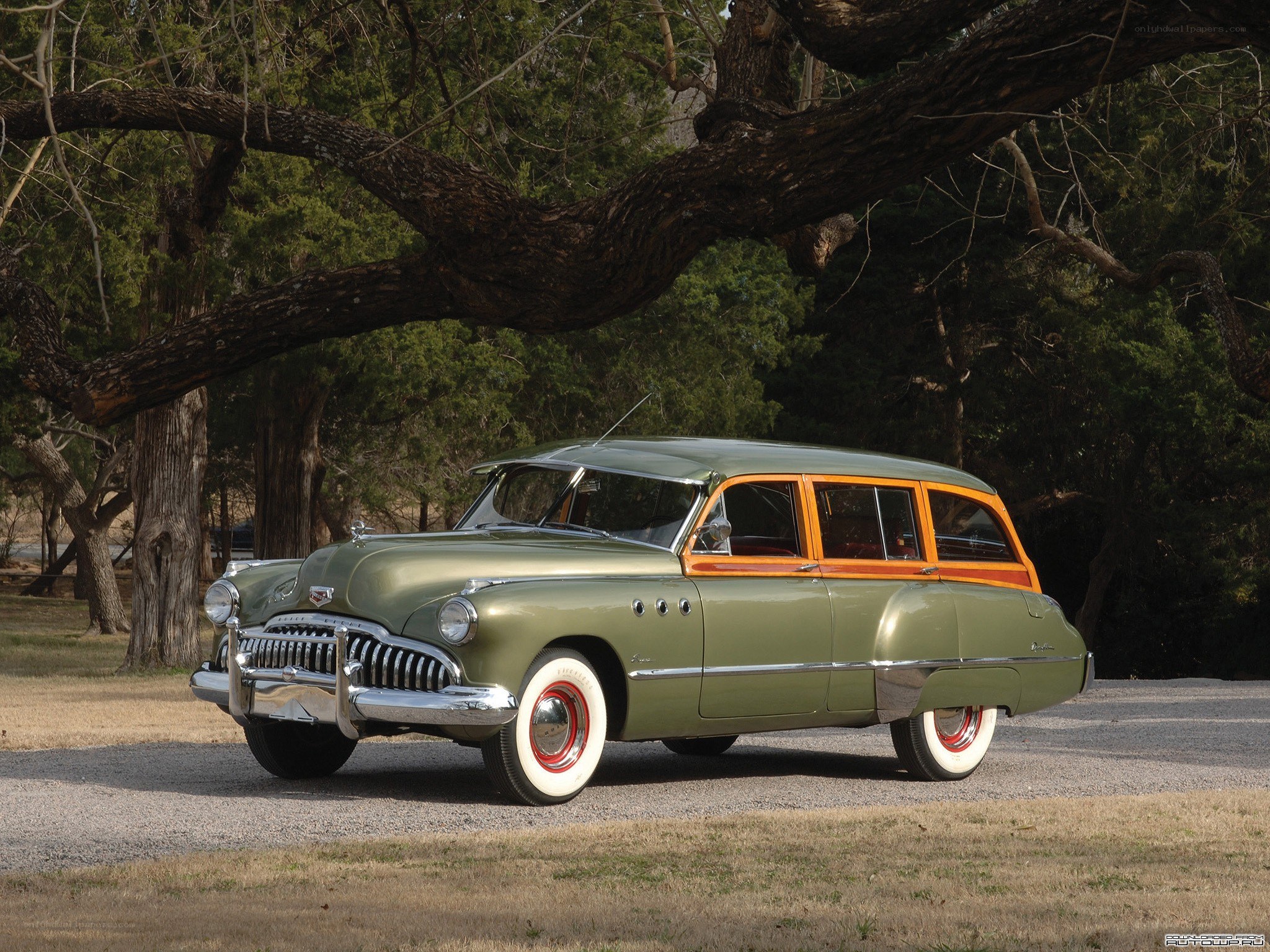 Classic green station wagon
