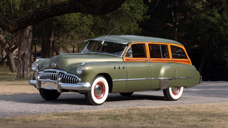 Classic green station wagon