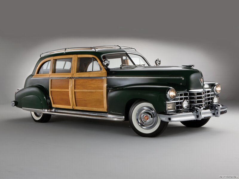 Classic green woodie car
