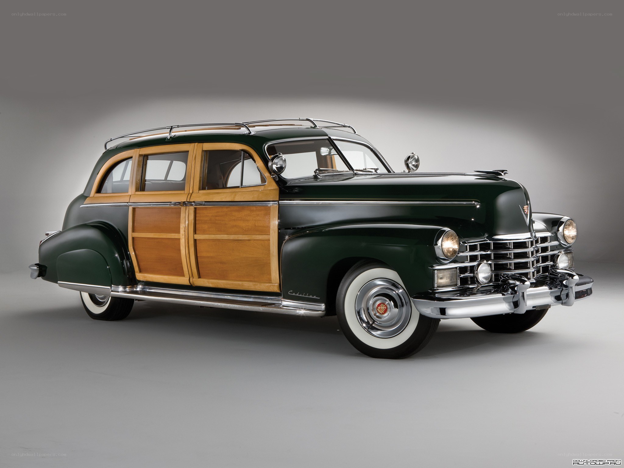 Classic green woodie car