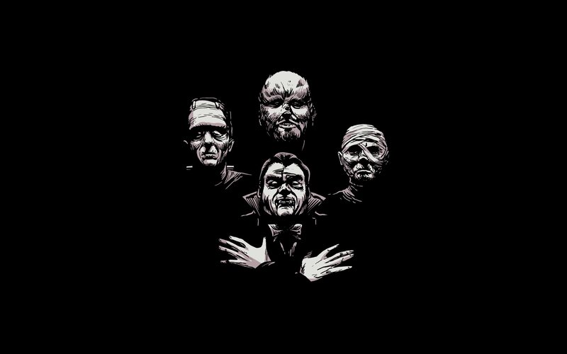 classic horror monsters illustration