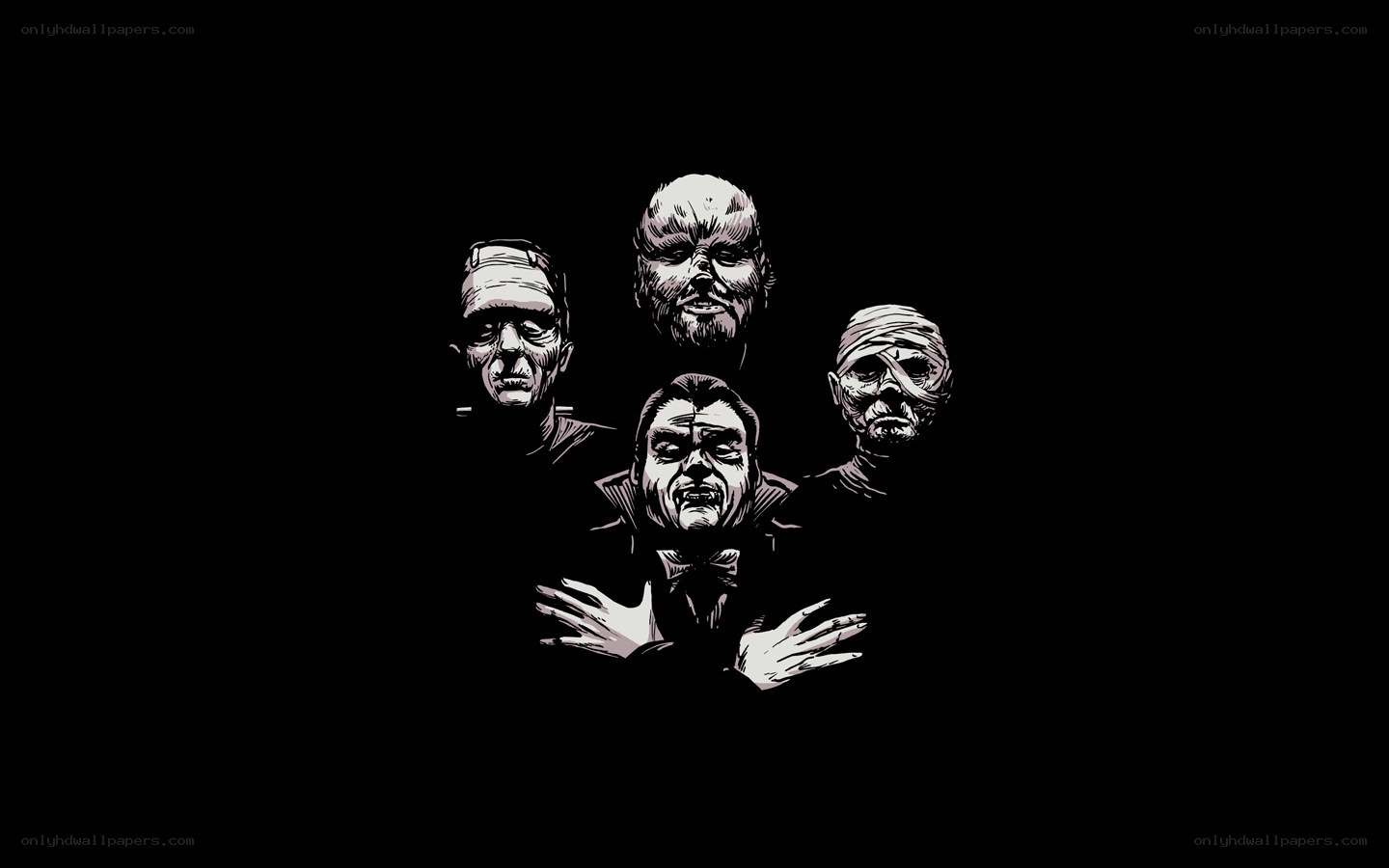 classic horror monsters illustration