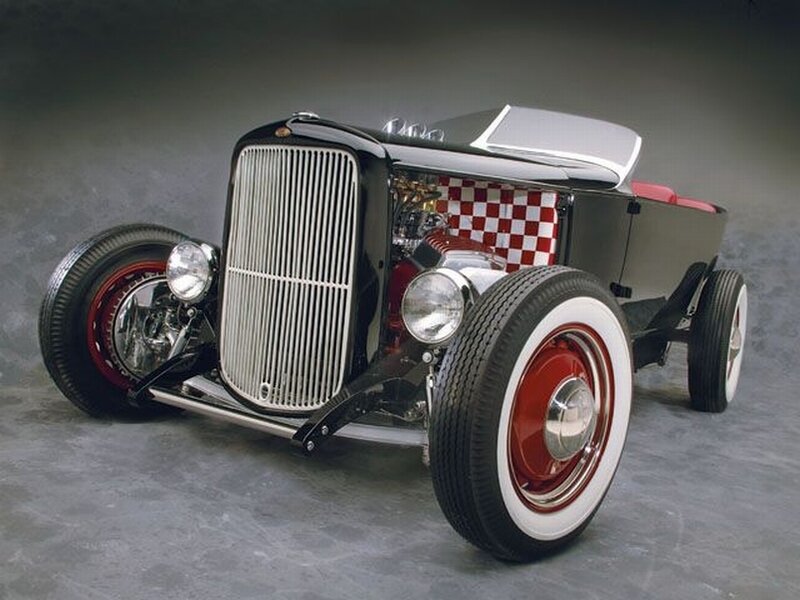 Classic Hot Rod Car — Black, Dramatic